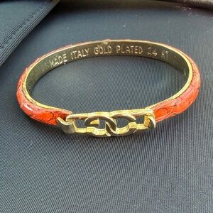 Gold Plated Orange Bangle Bracelet